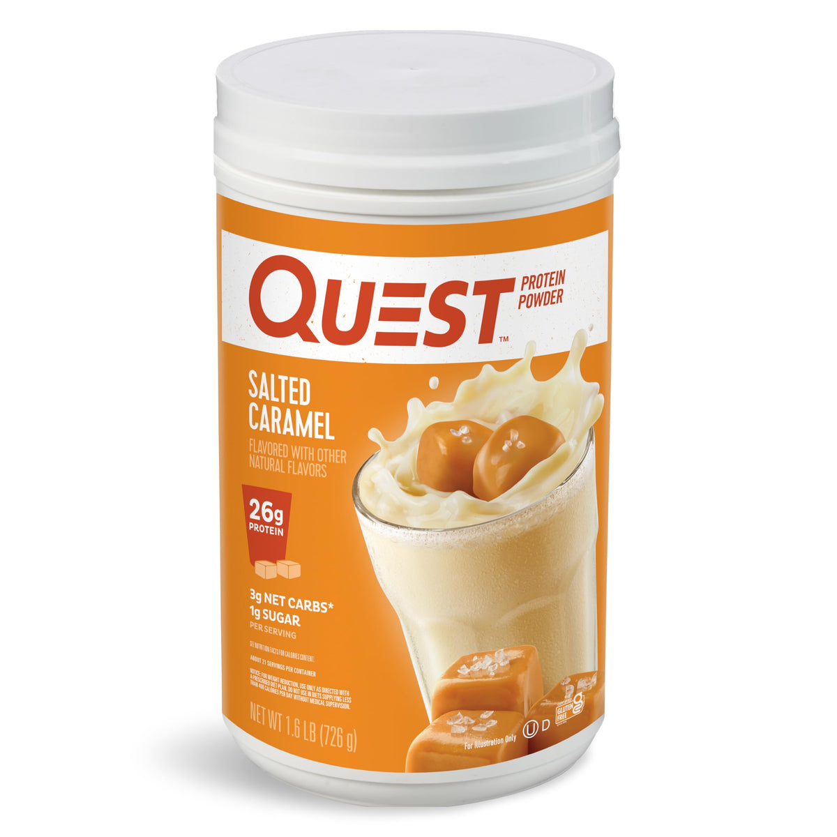Quest Nutrition Vanilla Milkshake Protein Powder, 24g of Protein, 1g of Sugar, Low Carb, Gluten Free, 3 Pound, 43 Servings