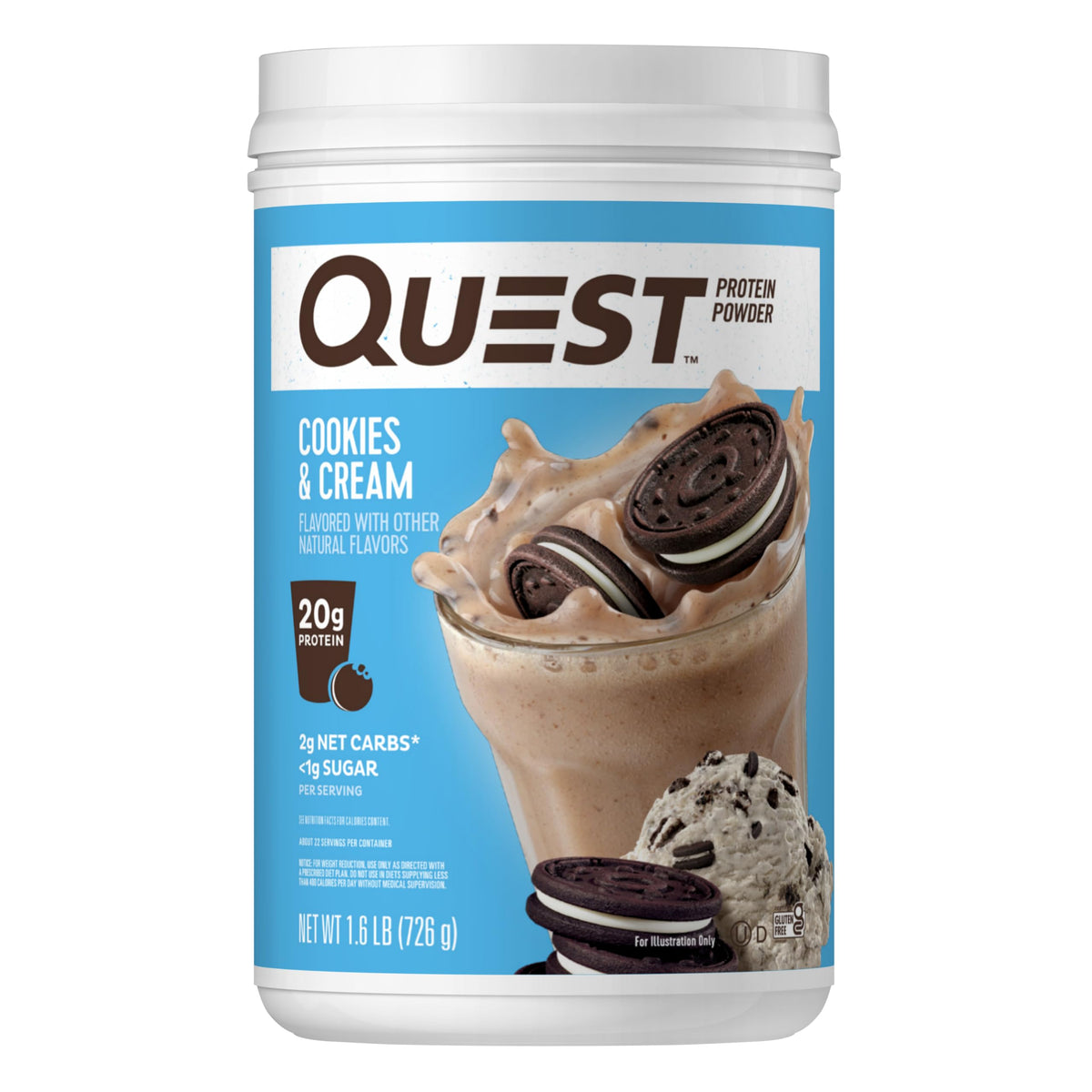 Quest Nutrition Vanilla Milkshake Protein Powder, 24g of Protein, 1g of Sugar, Low Carb, Gluten Free, 3 Pound, 43 Servings