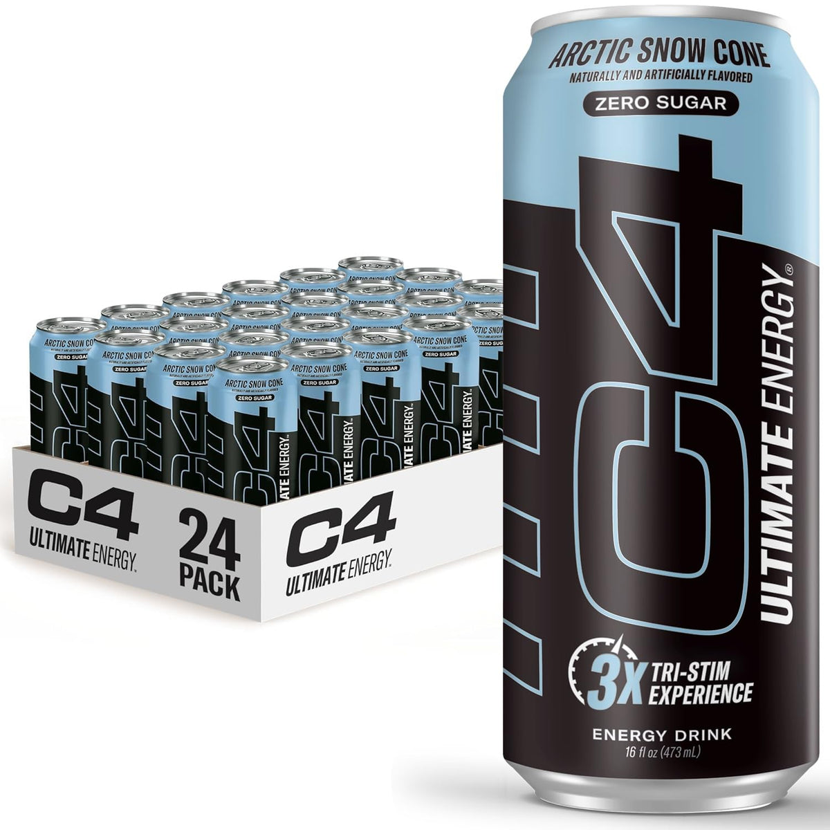 C4 Ultimate Energy Drink, Zero Sugar, Sour Blue Razzilla, 12pk