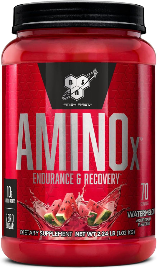 BSN Amino X BCAAs Recovery Powder, Caffeine Free, Watermelon, 70 Servings