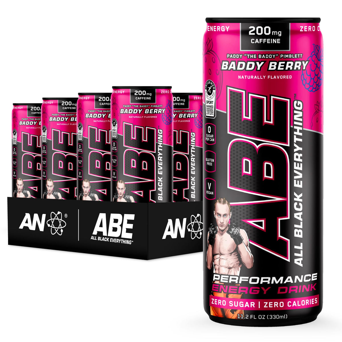 All Black Everything Performance Energy Drink | Zero Calories, Sugar Free | 200mg Caffeine | Beta Alanine & Citrulline | Pre-Workout Sport Drink for Men & Women | Cherry Millions | 12 Pack