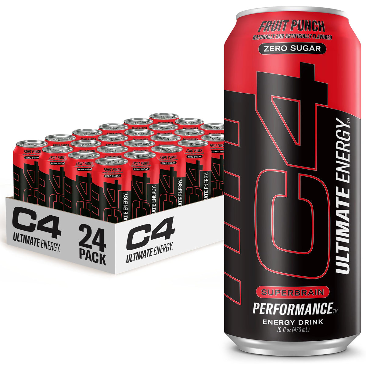 C4 Ultimate Energy Drink, Zero Sugar, Sour Blue Razzilla, 12pk