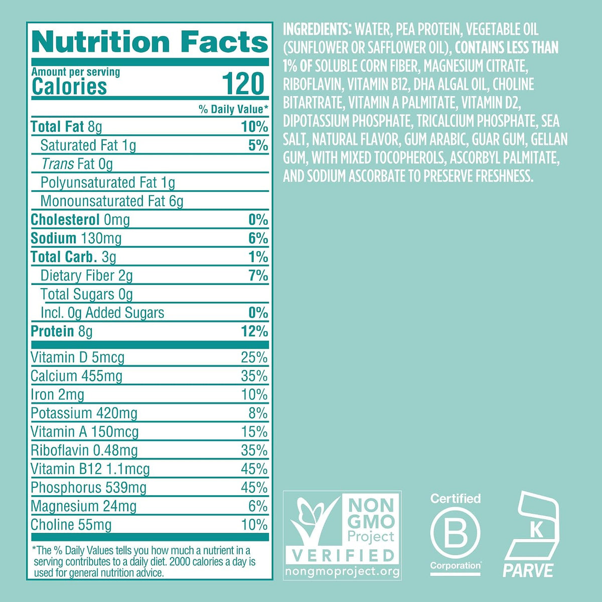 Ripple Kids Plant Based Milk, Unsweetened, 8g Pea Protein, Pediatrician Recommended, Shelf Stable Carton, Vegan, Non-GMO, Dairy, Soy, Nut, Gluten & Lactose Free, 8 Fl Oz, Pack of 12
