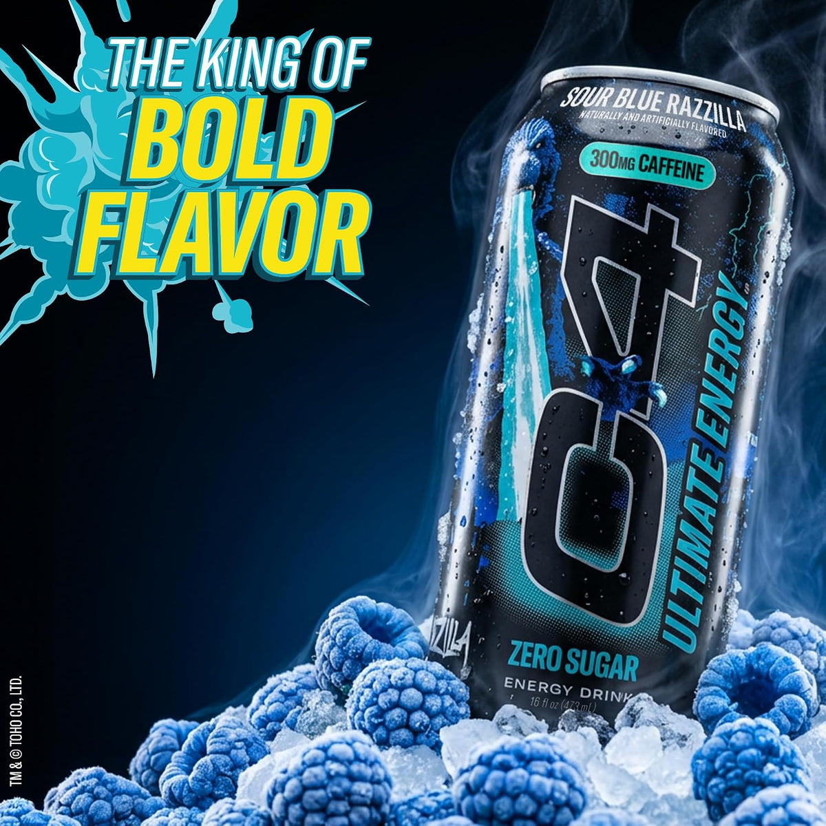 C4 Ultimate Energy Drink, Zero Sugar, Sour Blue Razzilla, 12pk