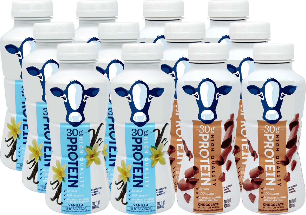 Niro Assortment | Protein Shakes, Pack Of 8-4 Vanilla and 4 Chocolate Shake 11.5 Oz Each - Premium Protein Shake With Beverage Sleeve